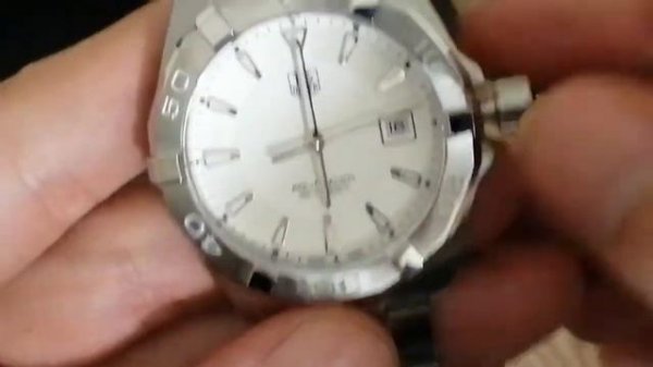 TAG HEUER MENS QUARTZ AQUARACER WHITE FACE SILVER BEZEL WAY1111.BA0928