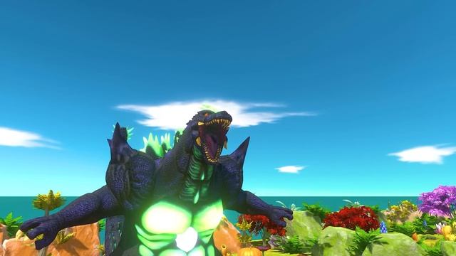 Giant Indominus, Triceratops, Pteranodon GODZILLA KONG vs SHIN GODZILLA: BLUE MONSTER Atomic Breath смотреть онлайн