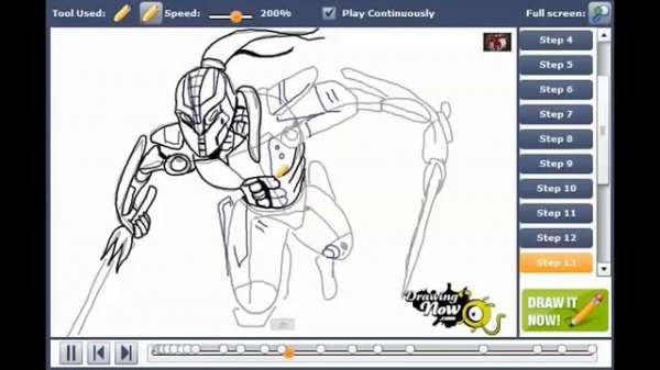How to draw Sektor from Mortal Combat