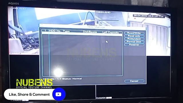 Cara Mengatasi DVR NVR CCTV Tidak Mau Merekam || Harddisk Status ABNORMAL смотреть онлайн