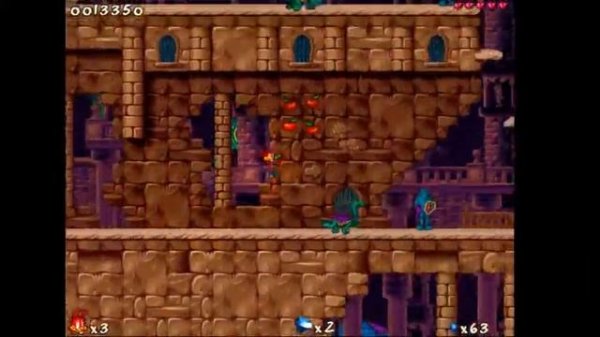 Best old games - Jazz Jack Rabbit 2 walktrought Level 1 playing with Spaz