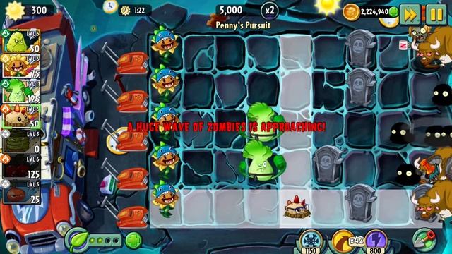 Penny's Pursuit. Horror-scope - Level 1 Difficulty 1, Plants vs. Zombies 2 смотреть онлайн