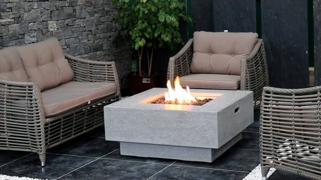 Elementi Manhattan Outdoor Gas Firepit Table 36 Inches Natural Gas Fire Pit Patio Heater смотреть онлайн