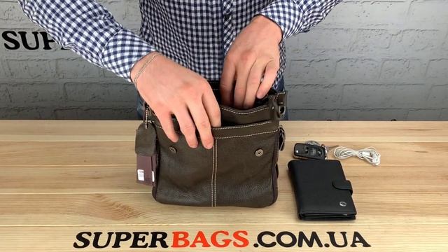 Обзор на мужской кожаный мессенджер Tiding bag (14593) смотреть онлайн