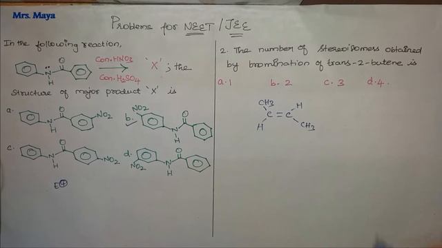 Question series-9 / organic problems / Bromination / stereoisomers / NEET chemistry/ anti addition смотреть онлайн