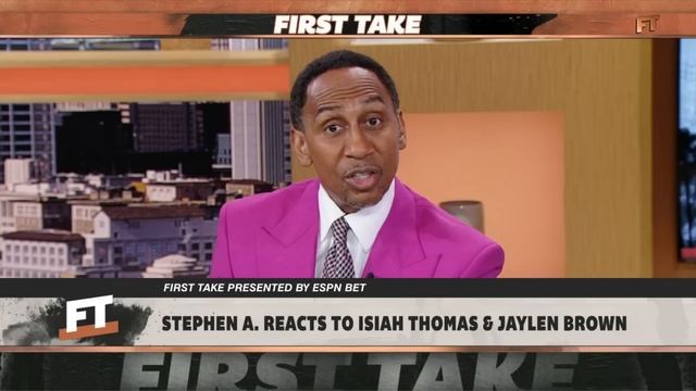 Stephen A. addresses Isiah Thomas' comments & Jaylen Brown's marketability | First Take смотреть онлайн