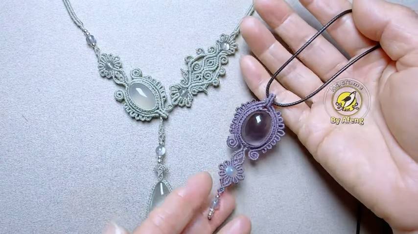Macrame by Afeng： 2025-01｜Macrame Tutorial｜Original Design｜Macrame Necklace｜编绳｜ смотреть онлайн