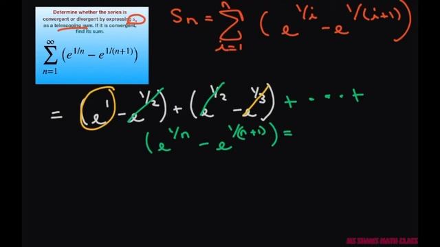 Determine if telescoping series converges or diverges. If converges give sum. (e^1/n - e^(1/(n+1)) смотреть онлайн