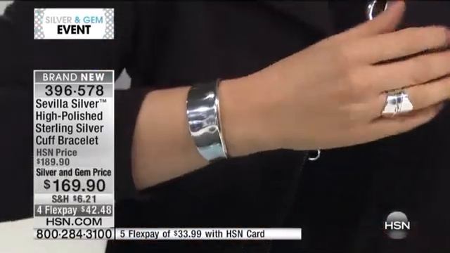 Sevilla Silver HighPolished Sterling Silver Cuff Bracelet смотреть онлайн