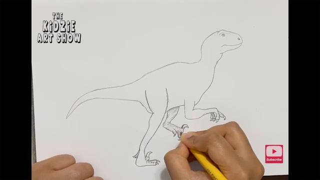 How to draw Deinonychus Dinosaur step by step easy pencil sketch for beginners.Easy Dinosaur drawin смотреть онлайн