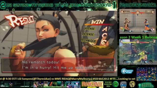 LGI Sonyono - Ibuki (@Tityresidue)vs MMS RIDA - Rose (@MarryMyShoryu) First to 5 SSF4AE2012 XBoxLiv смотреть онлайн
