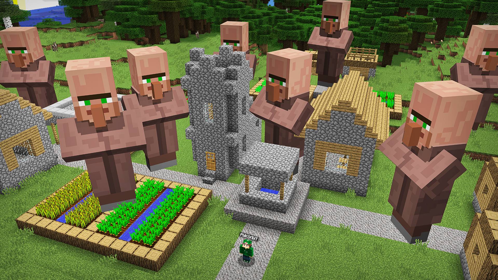 ТЕПЕРЬ У НАС В ДЕРЕВНЕ ЖИВУТ ГИГАНТСКИЕ ЖИТЕЛИ В МАЙНКРАФТ | Риколит Minecraft смотреть онлайн