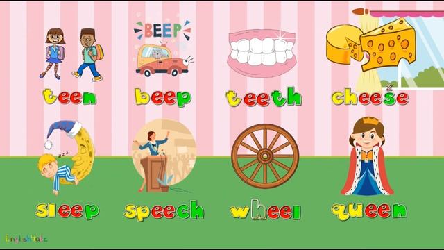 Long Vowel e(ē)/ee/ey/ea Phonics Compilation / Part 1 смотреть онлайн