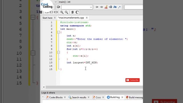 Find Maximum Elements of the Array | C++ Program | Cool Coding | смотреть онлайн