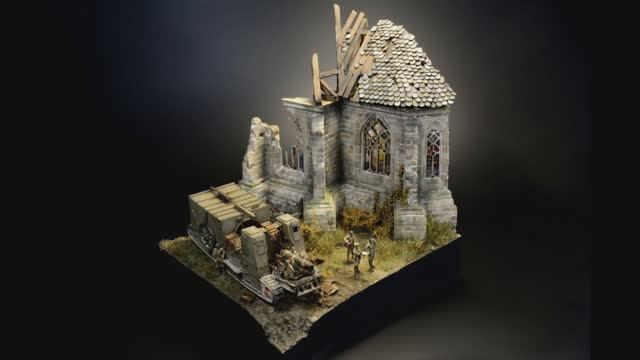 WW1 Ruin Church -  Diorama 1/72