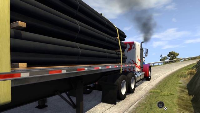 BeamNG Drive - Semi Truck Transporting 20 Tons of Pipes Uphill in Italy смотреть онлайн
