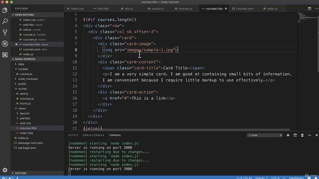 Полное руководство NodeJS Урок 27 Вывод списка курсов смотреть онлайн