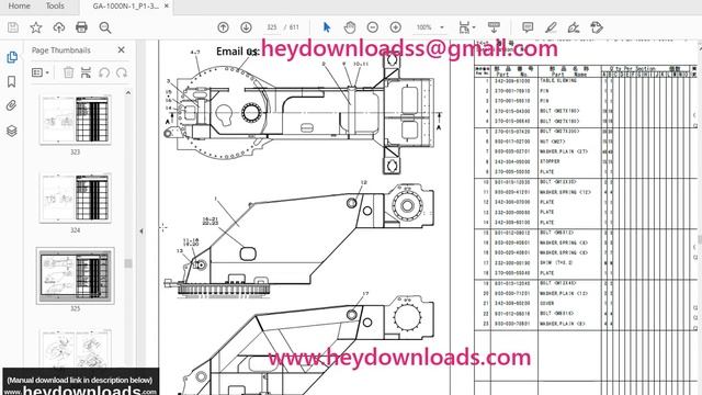 Tadano Faun Crane GA-1000N Parts Catalog Manual SN FA5161 смотреть онлайн