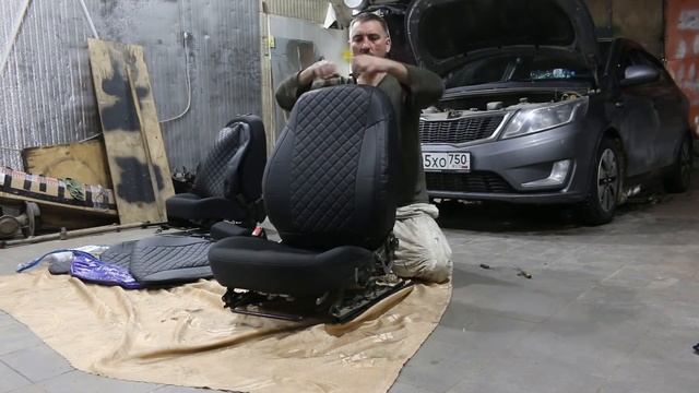 Установка чехлов на киа рио смотреть онлайн