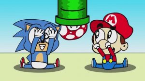 Милая битва между Соником и Марио - Ежик Соник против Марио - Мультфильм «Соник»