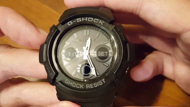 Casio G-Shock AWG-M100B-1AER - ustawienie synchronizacji radiowej [PL] смотреть онлайн
