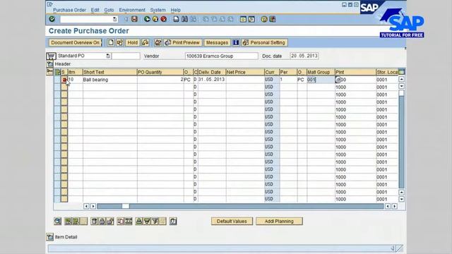 SAP Material Management | Purchase Order | Create PO with Known Vendor | SAP MM Tutorial For Free смотреть онлайн