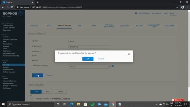 How to set up Sophos XG WAN LINK Loadbalancing and fail-over step by step in Hindi | смотреть онлайн