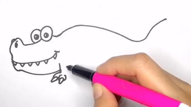How to draw an alligator | Drawing for kids смотреть онлайн