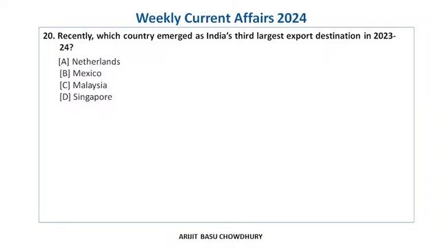 Weekly Current Affairs 2024 I 10th June - 16th June I June 2024 I Part-2 #currentaffairs2024 смотреть онлайн