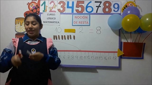 NOCIÓN DE RESTA, para niños de 5 años, nivel inicial. смотреть онлайн