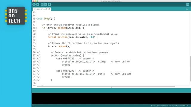IR-REMOTE CONTROL / IR-RECEIVER (HX1838 VS1838) - Arduino tutorial #9 смотреть онлайн
