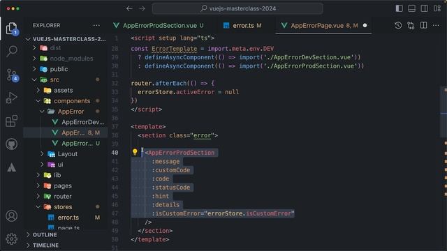 69 Use defineAsyncComponent to Conditionally Render the Appropriate Error Page смотреть онлайн