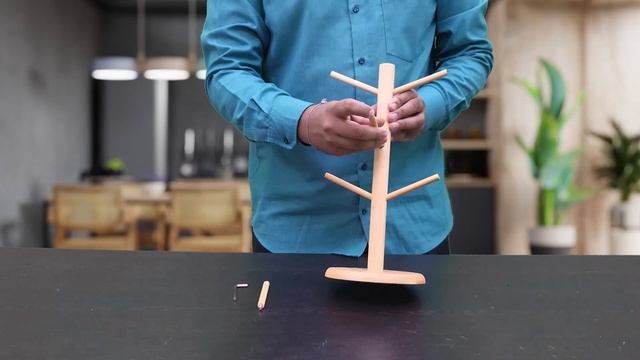 Bamboo Mug Holder with 6 Hooks смотреть онлайн