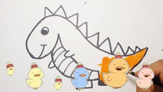 Bolalar uchun Dinozavr rasm chizish/Drawing Dinosaur for children/Рисование Динозавр для детей смотреть онлайн