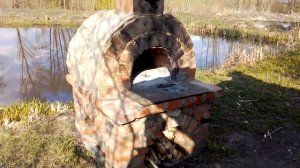 Печка своими руками для выпечки хлеба у пруда,. Теперь  не штрафуют за костер на даче.