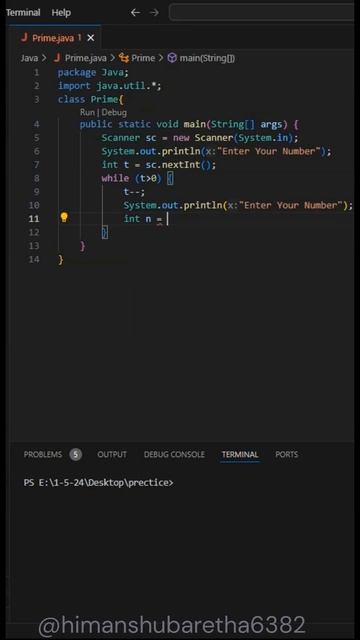 part :- 05 || Java Prime Number Checker Tutorial with User Input || Java Programming for Beginners смотреть онлайн