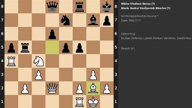 Vladimir Savon - Andrei Vasilyevich Kharlov | Sicilian Defense | 1992 смотреть онлайн