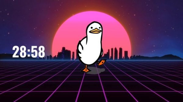 Duck Goes For A Walk 1 hour  - Countdown Timer 60 minutes  - Walking Duck - Tick tock