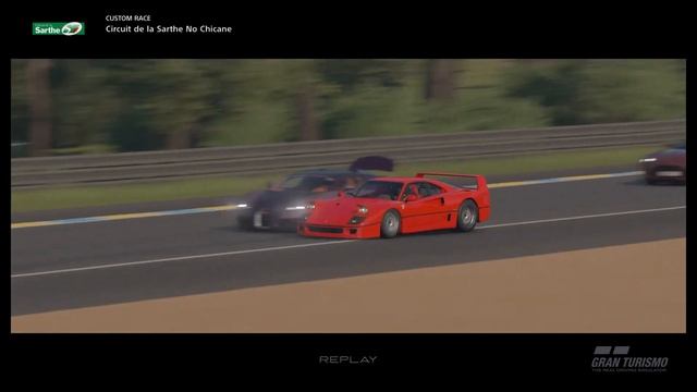 Modified Ferrari F40 735 HP Test Drive in Le Mans Circuit Gran Tourismo Sport Circuit de La Sarthe смотреть онлайн