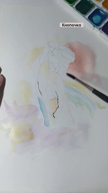 лошадь акварелью #watercolour #horse #art #drawing #howtodraw #shorts смотреть онлайн