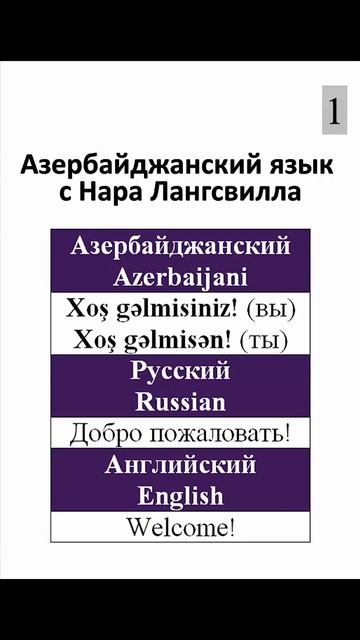 Азербайджанский язык / Azerbaijani language / Добро пожаловать Welcome#shorts смотреть онлайн