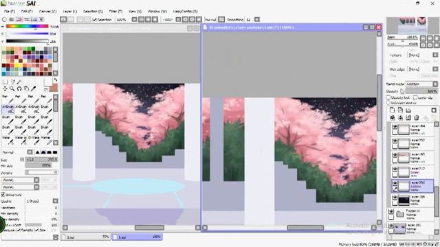 『SAI』SpeedPaint ≡ How to coloring Sky : Step by Step (วิธีลงท้องฟ้า) смотреть онлайн