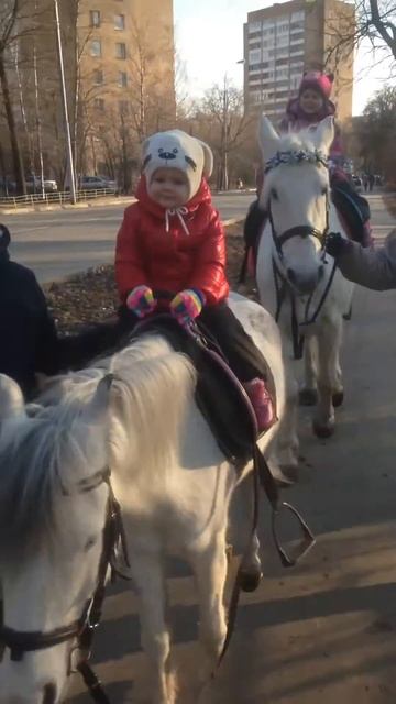 Алисочка и Женечка в парке катаются на пони смотреть онлайн