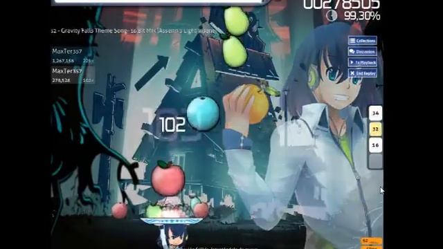 Osu! Gameplay Gravity Falls Theme Somg 16 Bit Mix Insane смотреть онлайн