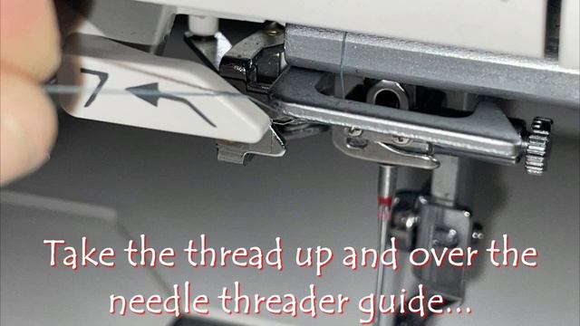 How to thread a Janome 550E embroidery machine. смотреть онлайн