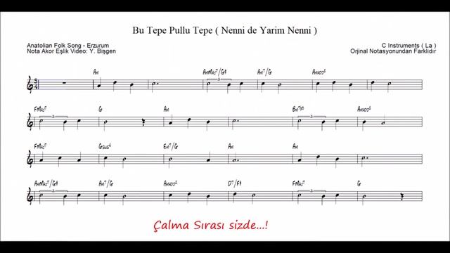 Bu Tepe Pullu Tepe ( Nenni ) Nota Akor Eşlik - C Instruments ( La ) смотреть онлайн