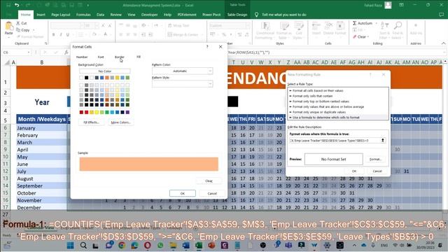 Attendance Sheet in Excel II Attendance Management System in Excel II Automatic Leave management смотреть онлайн