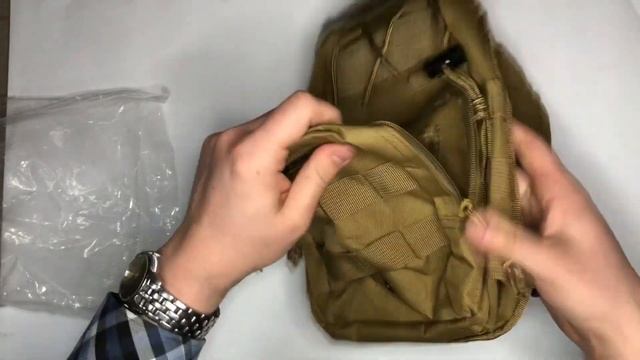 Відео огляд Якісна сумка, укріплена чоловіча сумка рюкзак тактична слінг Колір койот смотреть онлайн