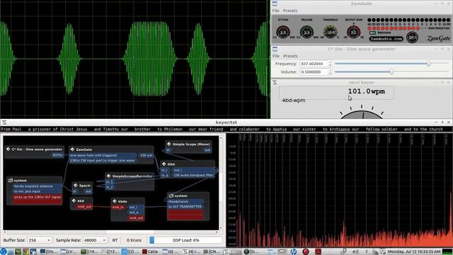 QRQ CW over 100 wpm on the VLF Band at 23Khz - sound card SDR VLF Transmitter & Reciever - LIVE dem смотреть онлайн