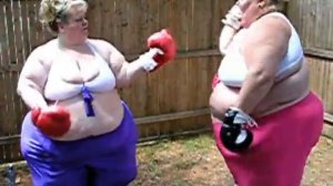 VINTAGE SSBBW FAT BIG GIRL BOXING VIDEO